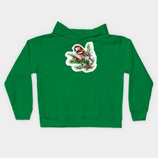 Christmas sparrow Kids Hoodie